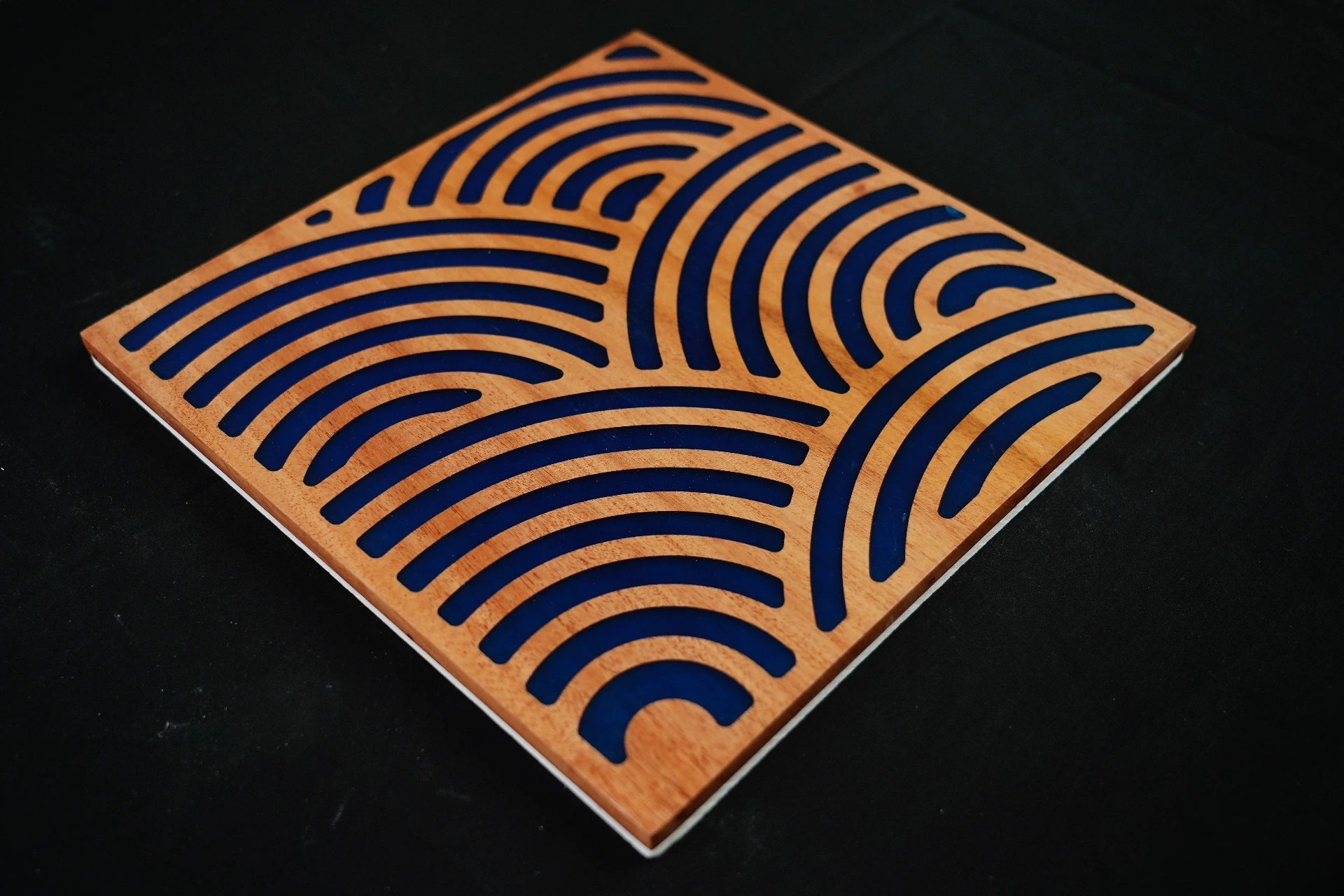 Indigo Wave Wood Epoxy Panel